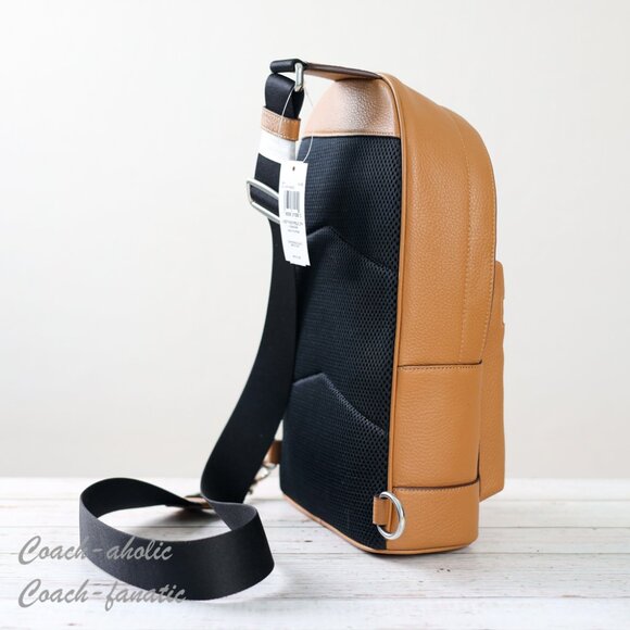 NWT Coach 2540 West Pack Leather Sling Bag In Silver/Light Saddle - Picture 8 of 9